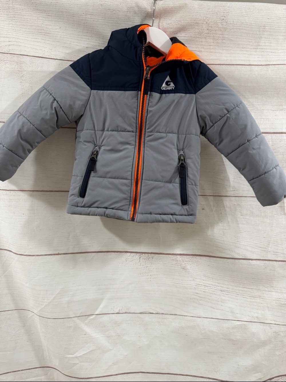 Kids Toddler Boys Gerry Weber Black and Gray Jacket with Orange Trim size  3T